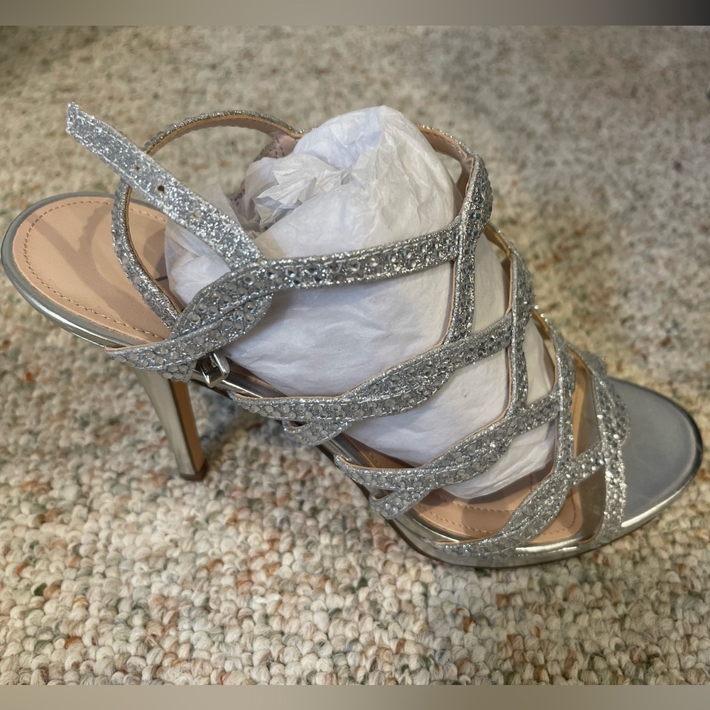 Silver Strappy Heels